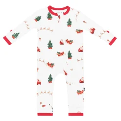 Kyte Baby Zippered Romper in Santa Sleigh Clearance
