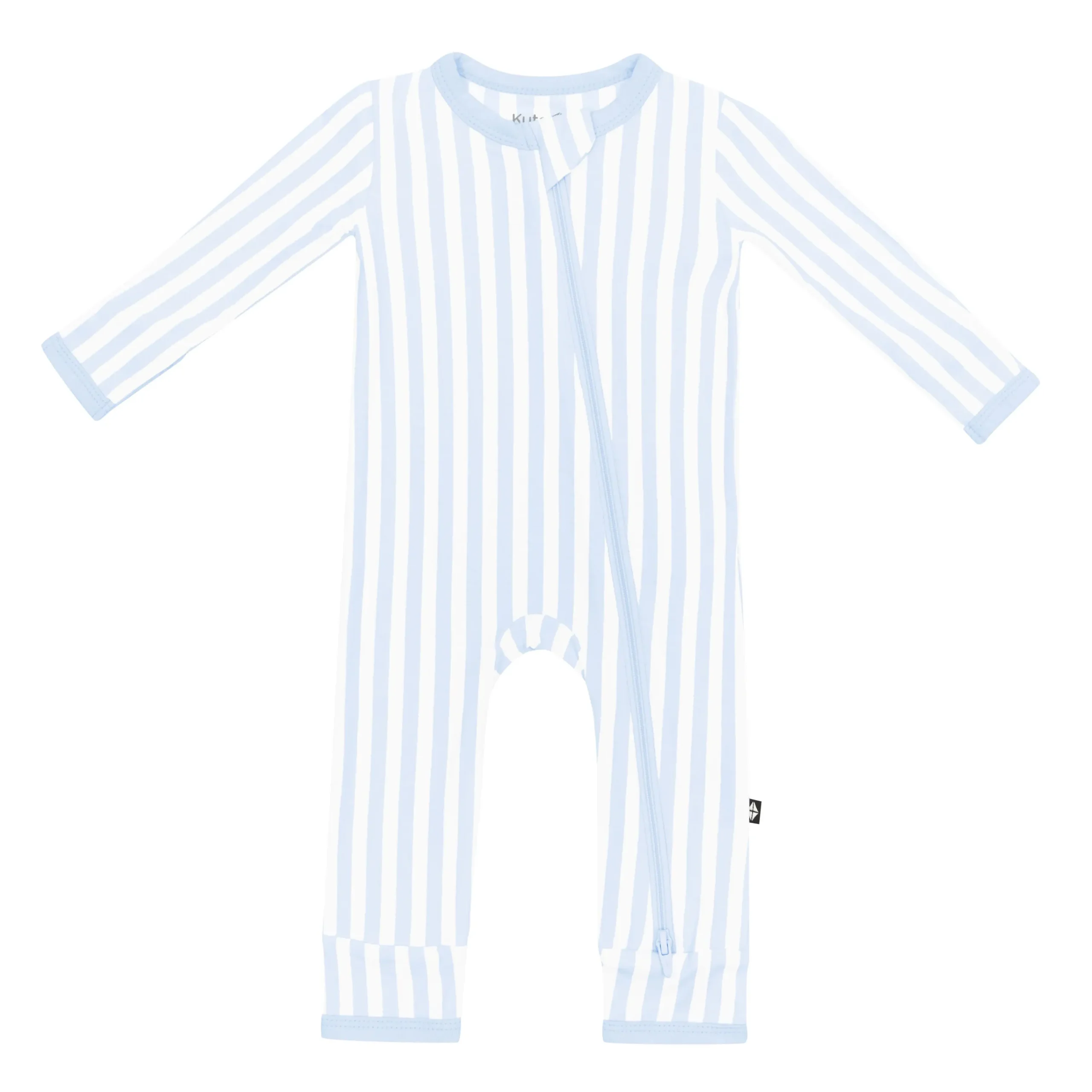 Kyte Baby Zippered Romper in Small Mist Stripe Online