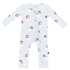 Kyte Baby Zippered Romper in Vintage Santa Discount
