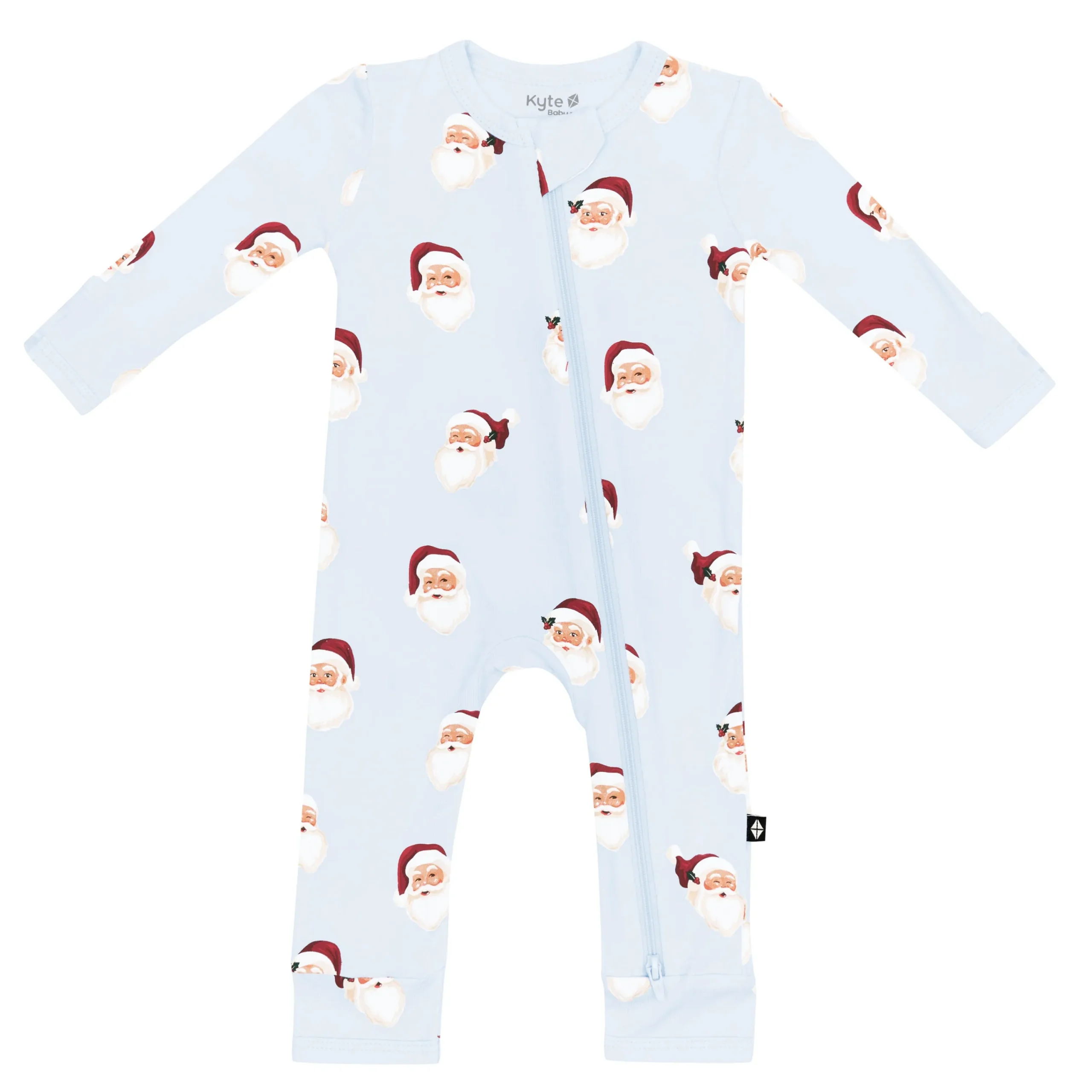 Kyte Baby Zippered Romper in Vintage Santa Discount