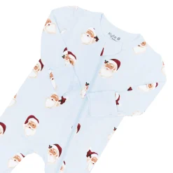 Kyte Baby Zippered Romper in Vintage Santa Discount