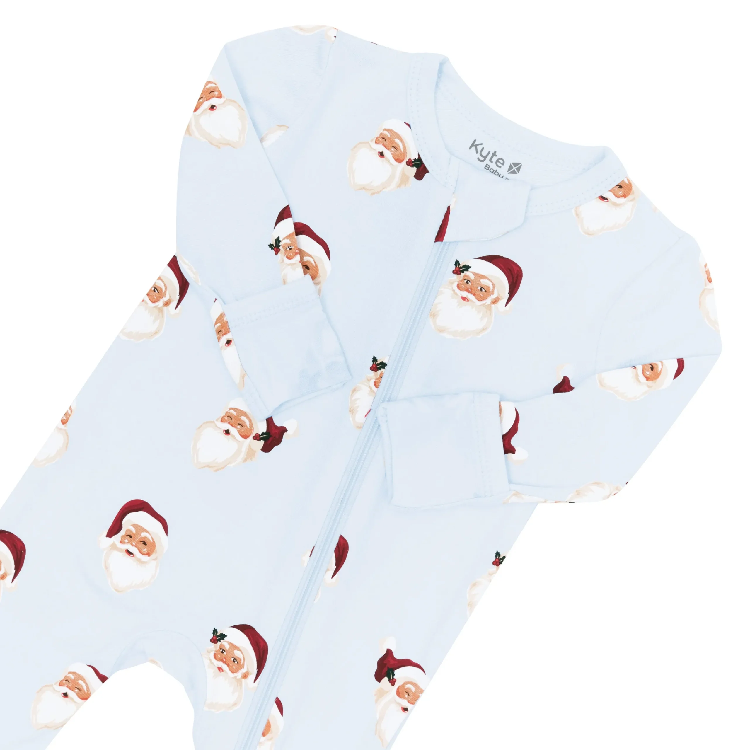 Kyte Baby Zippered Romper in Vintage Santa Discount