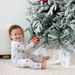 Kyte Baby Zippered Romper in Vintage Santa Discount