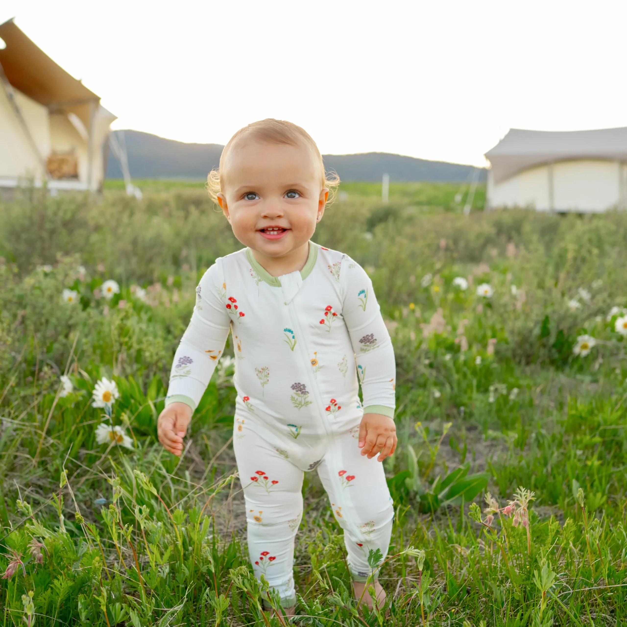 Kyte Baby Zippered Romper in Wildflower Sale