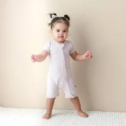 Kyte Baby Zippered Shortall Romper in Blush Discount