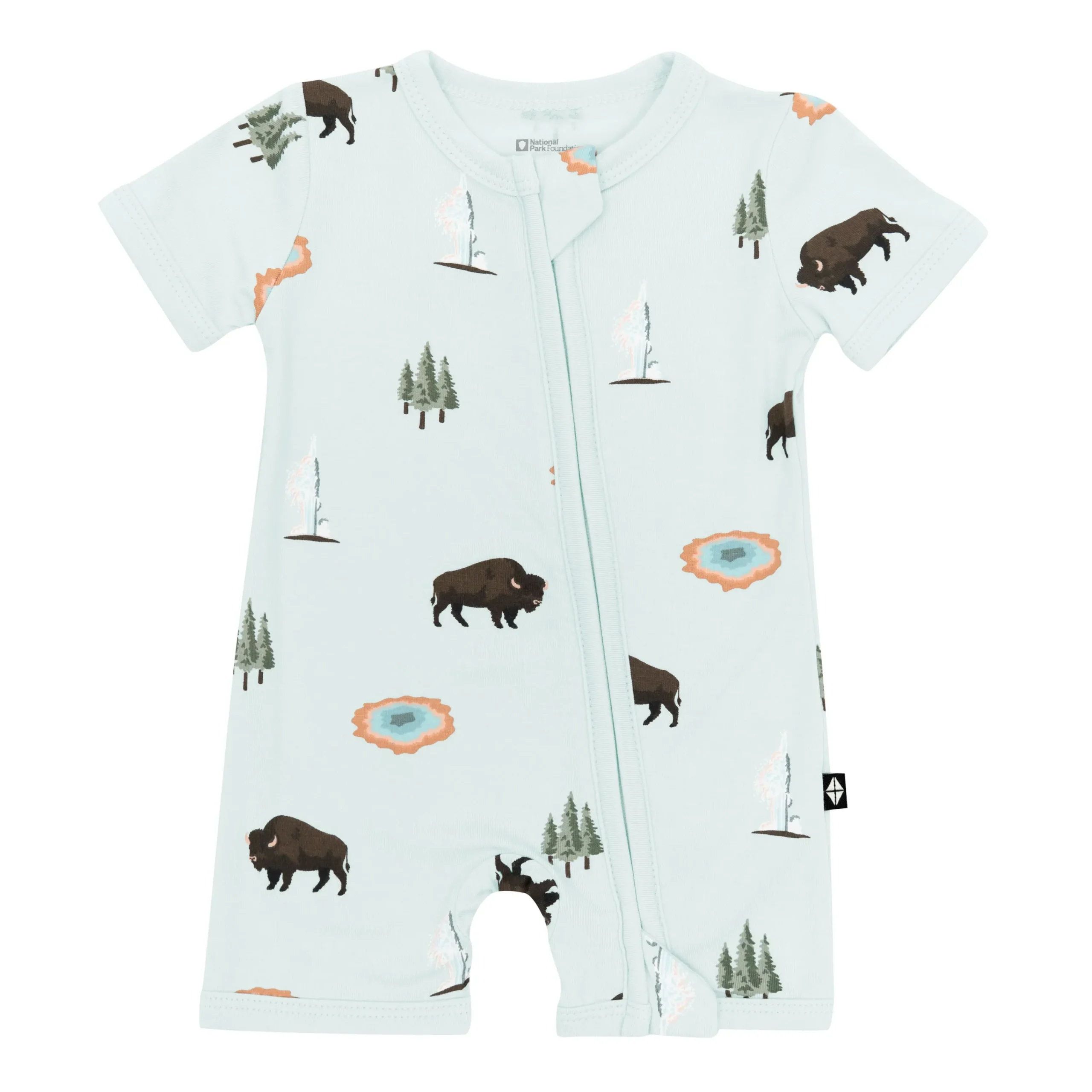 Kyte Baby Zippered Shortall Romper in Yellowstone Best
