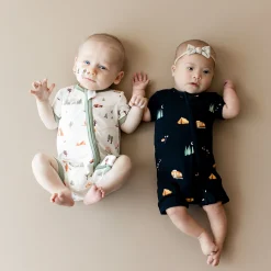 Kyte Baby Zippered Shortall Romper in Under the Stars Outlet