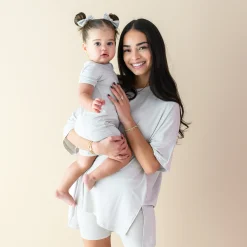 Kyte Baby Zippered Shortall Romper in Oat Clearance