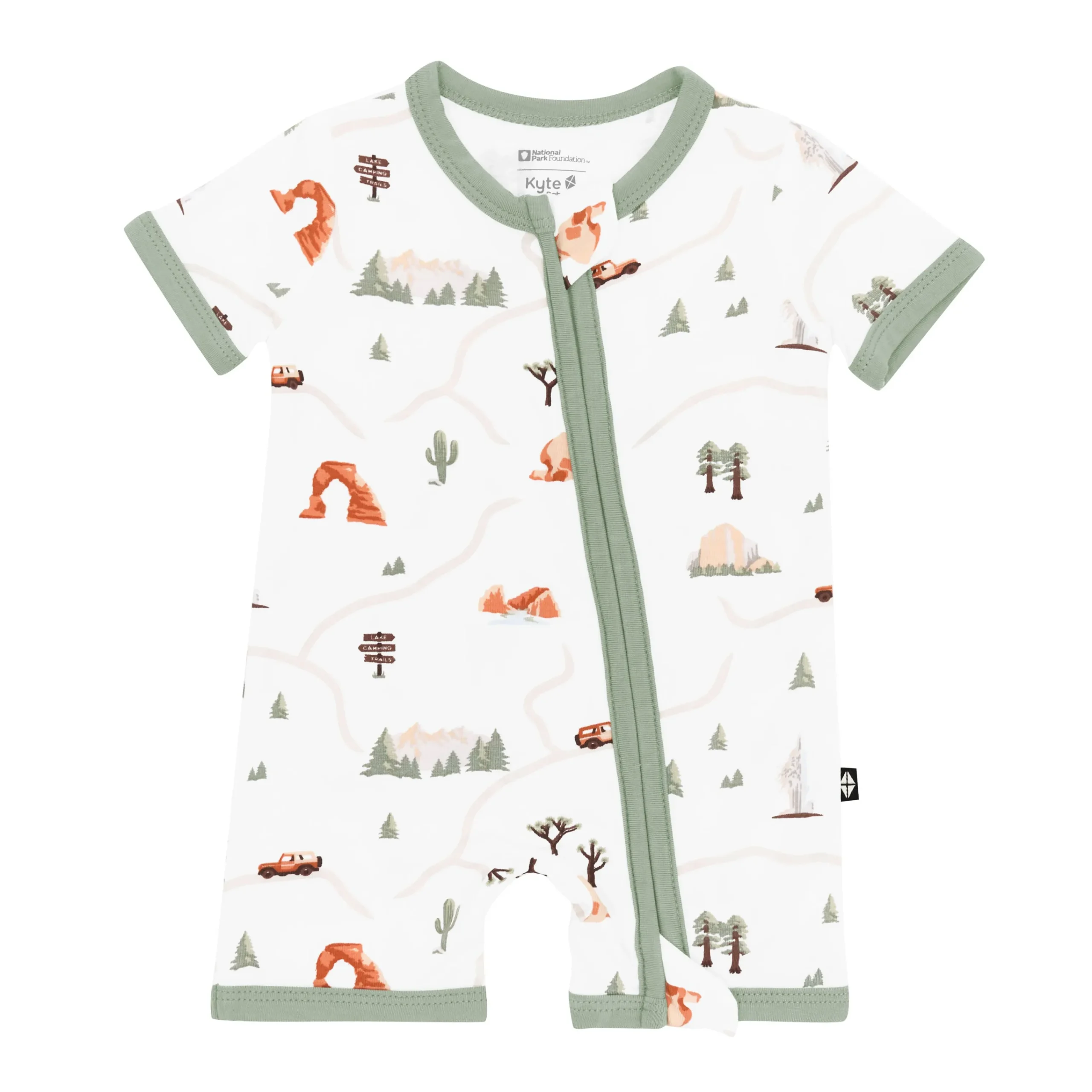 Kyte Baby Zippered Shortall Romper in Road Trip Discount