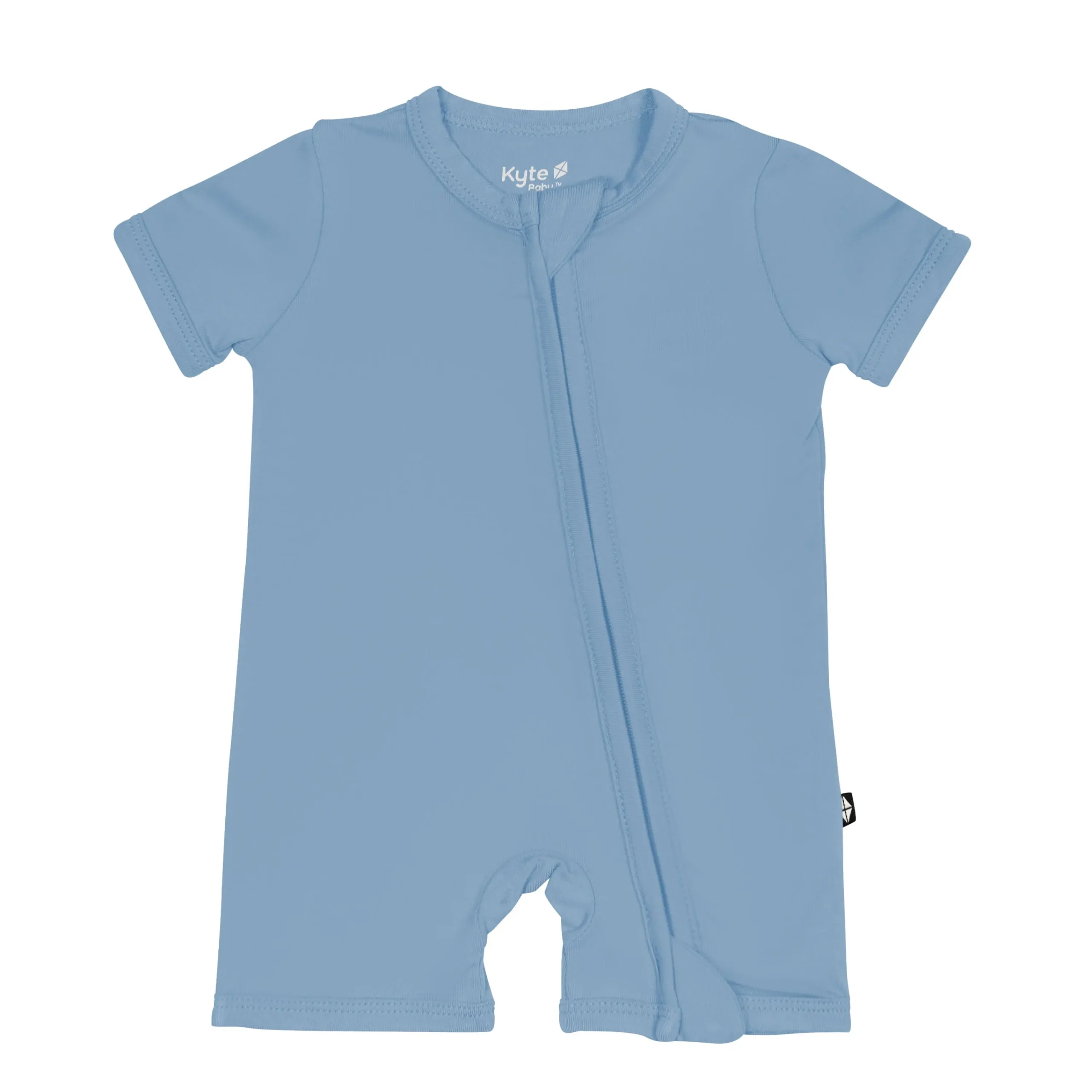 Kyte Baby Zippered Shortall Romper in Slate Discount