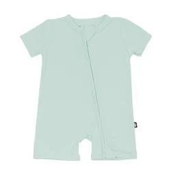 Kyte Baby Zippered Shortall Romper in Sage Clearance