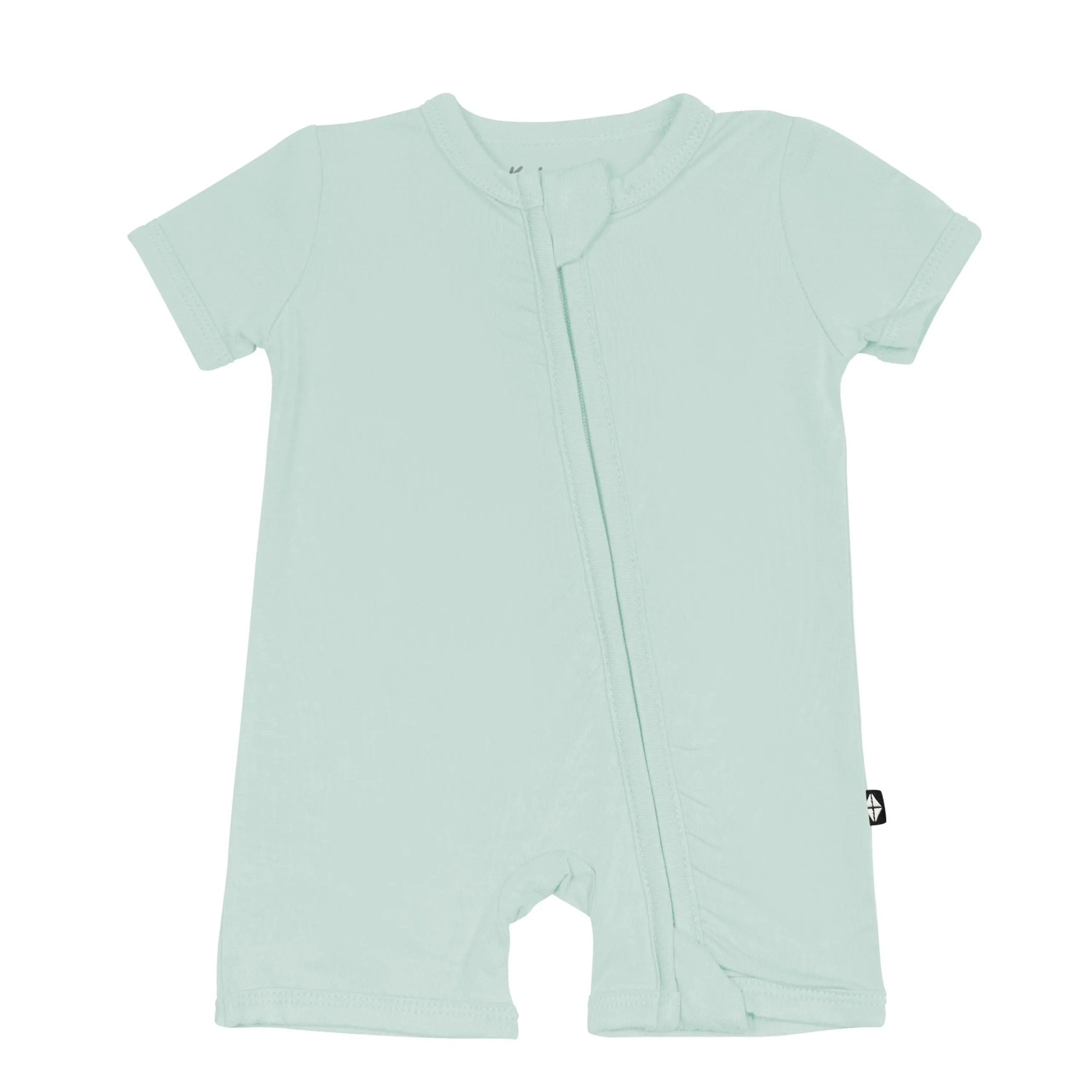 Kyte Baby Zippered Shortall Romper in Sage Clearance