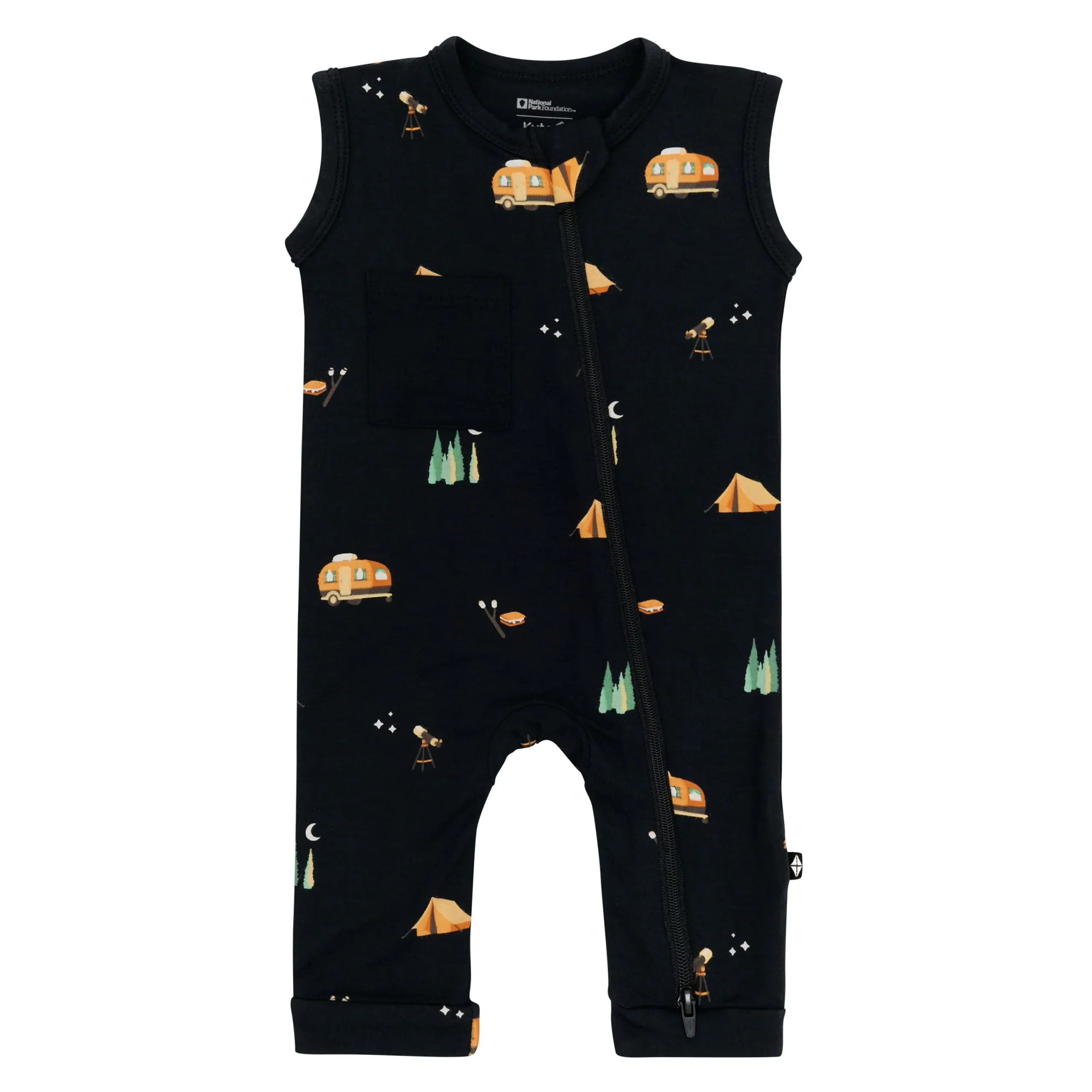 Kyte Baby Zippered Sleeveless Romper in Under the Stars Sale