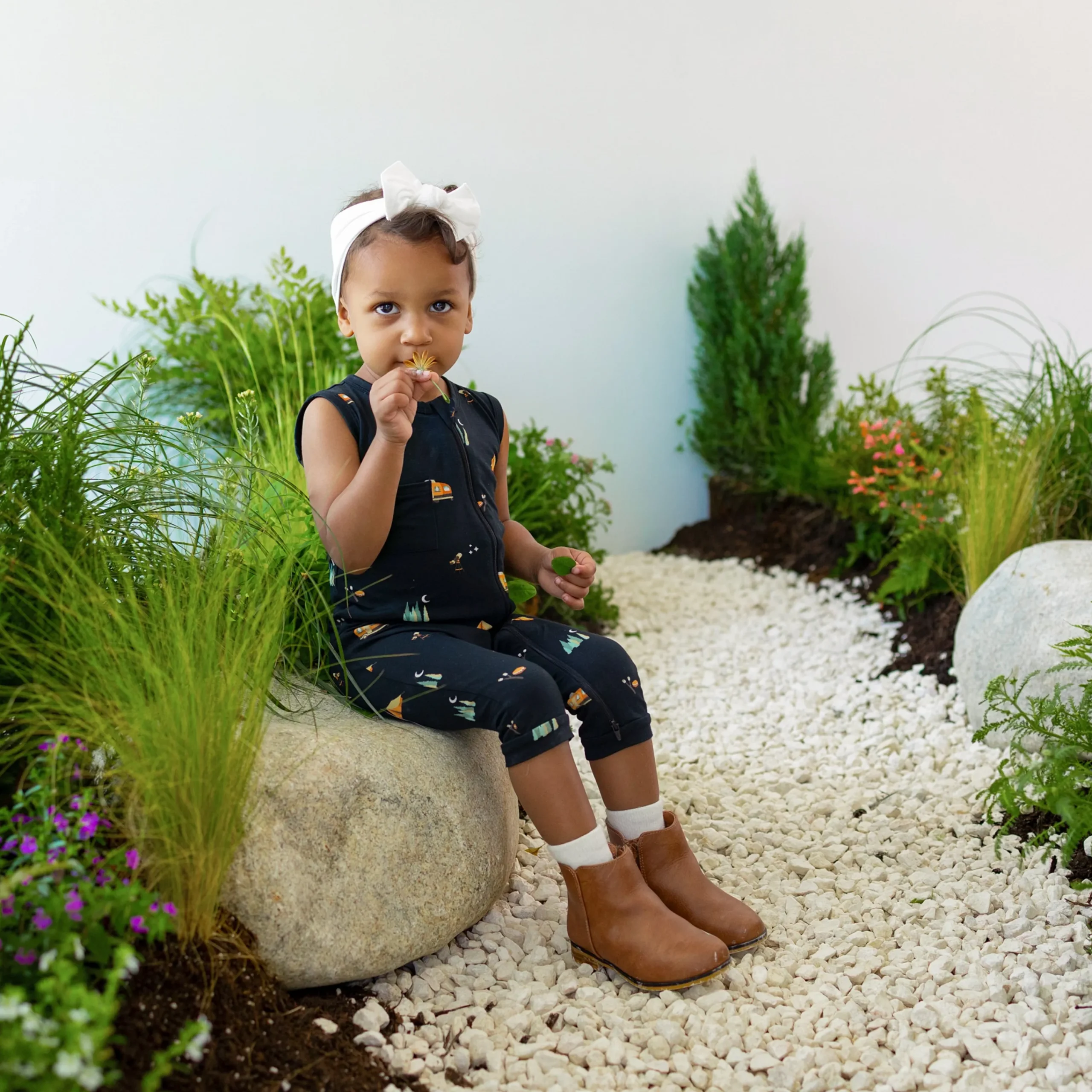 Kyte Baby Zippered Sleeveless Romper in Under the Stars Sale