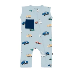 Kyte Baby Zippered Sleeveless Romper in Construction Hot