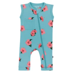 Kyte Baby Zippered Sleeveless Romper in Hibiscus Outlet