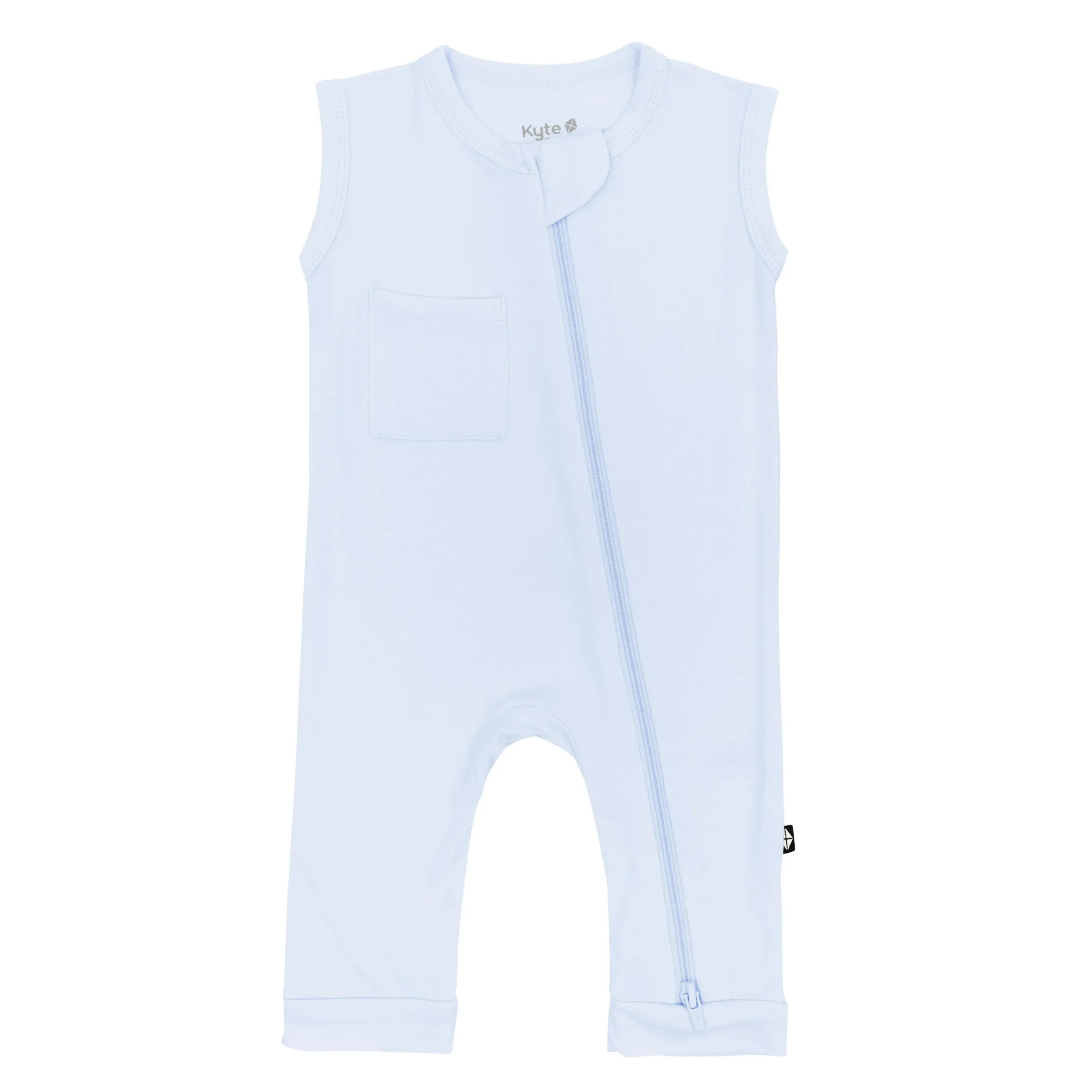 Kyte Baby Zippered Sleeveless Romper in Mist New