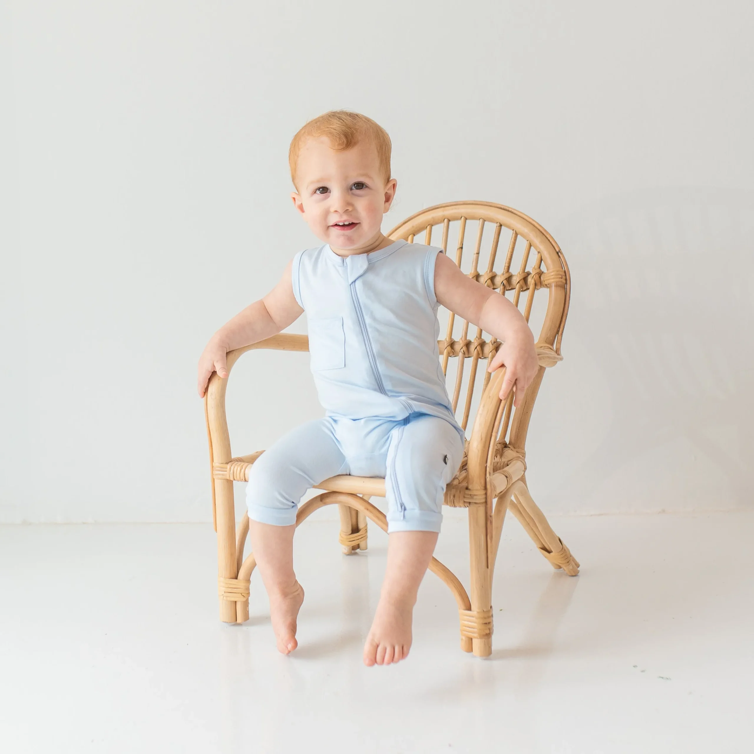 Kyte Baby Zippered Sleeveless Romper in Mist New