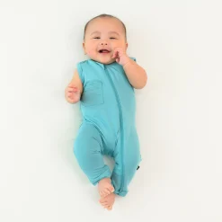 Kyte Baby Zippered Sleeveless Romper in Makai Hot