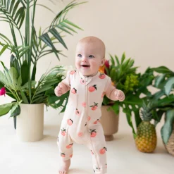 Kyte Baby Zippered Sleeveless Romper in Peach Sale