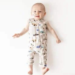 Kyte Baby Zippered Sleeveless Romper in Fast and Fierce New